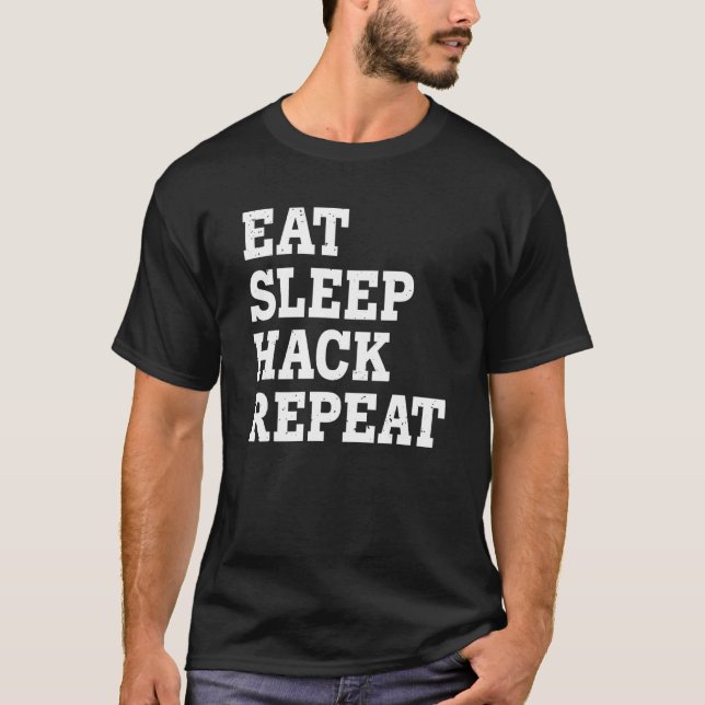 Camiseta Comer el hacha de sueño repetir sarcástico (Anverso)