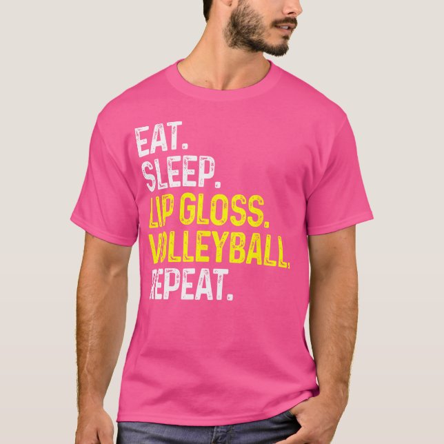Camiseta Comer el Lip de sueño Voleibol brillante Repetir V (Anverso)