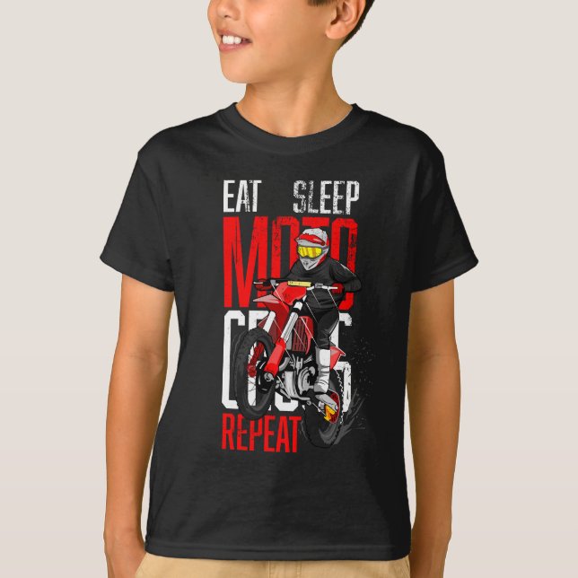 Camiseta Comer el Motocross del sueño repetir regalo divert (Anverso)