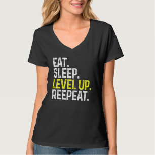 Camiseta Comer el nivel de suspensión arriba Repitiendo jue