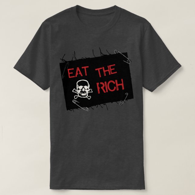 Camiseta Comer el parche rico en problemas (Diseño del anverso)