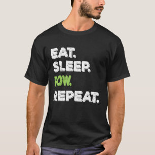 Camiseta Comer el regalo de repetición de la fila de suspen