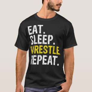 Camiseta Comer el regalo de repetición de la lucha de sueño