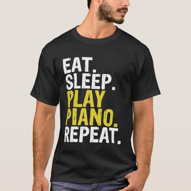 Camiseta Comer el regalo de repetición de piano de juego (Anverso)