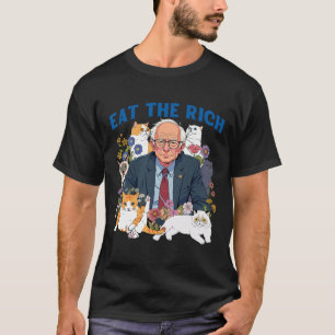 Camiseta Comer El Rico Gato Floral Bernie Sanders Se Resist