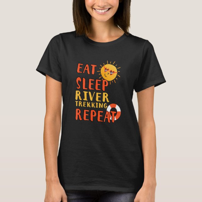 Camiseta Comer el río Sleep Trekking Repetir el río Trekkin (Anverso)