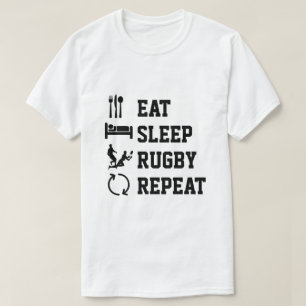 Camiseta Comer el Rugby de sueño repetido