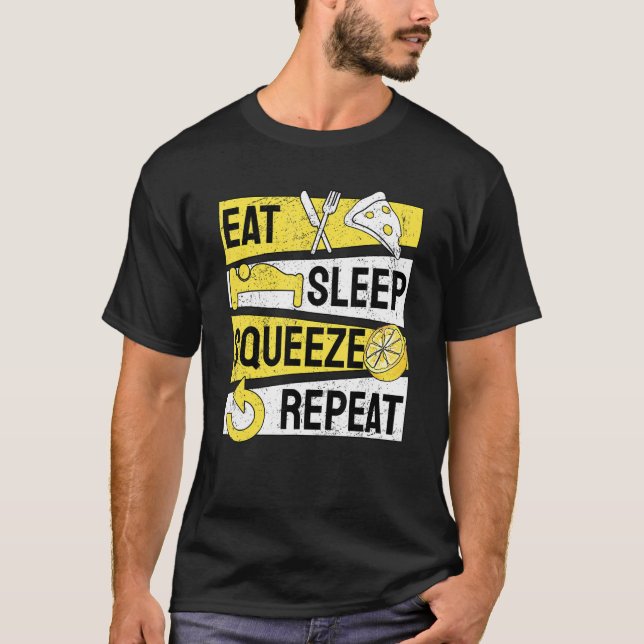 Camiseta Comer el soporte de lamonada repetida (Anverso)