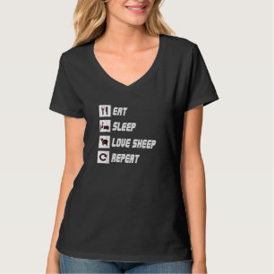 Camiseta Comer el sueño amor ovejas repetir Gracioso rega