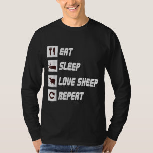 Camiseta Comer el sueño amor ovejas repetir Gracioso rega