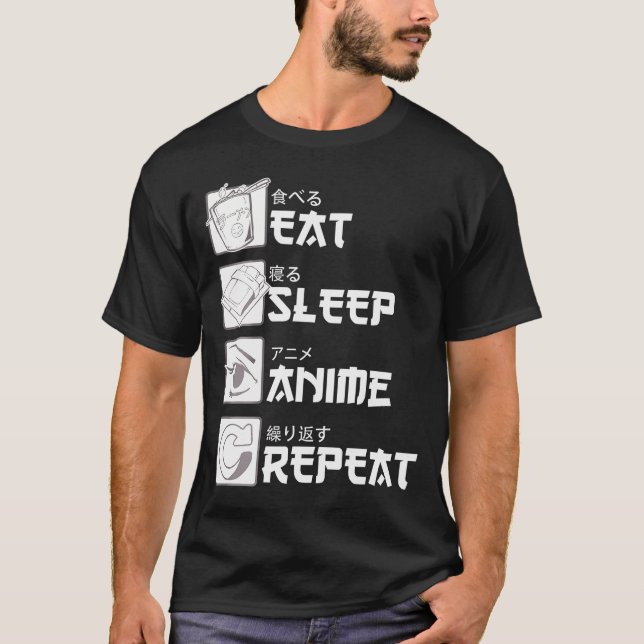 Camiseta Comer el sueño animo repetir el manga (Anverso)