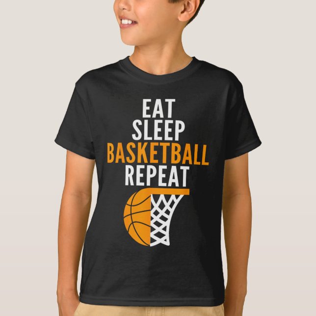 Camiseta comer el sueño baloncesto de repetición jugadores  (Anverso)