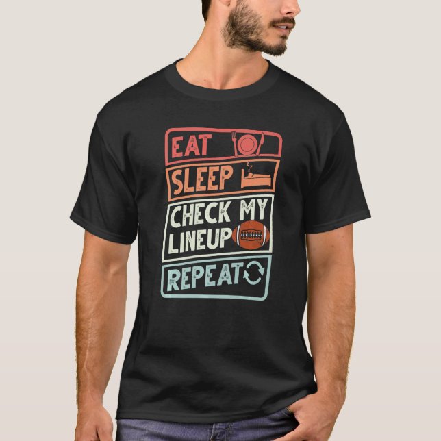 Camiseta Comer el sueño Comprobar mi lencería Repetir el re (Anverso)