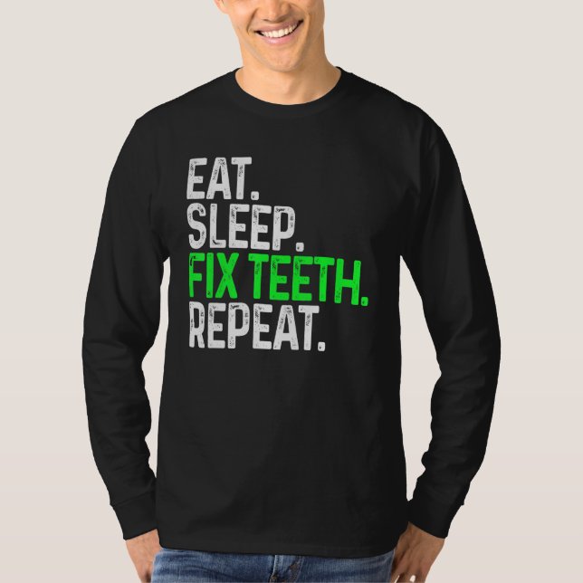 Camiseta Comer el sueño Fix los dientes Repetir la curiosid (Anverso)