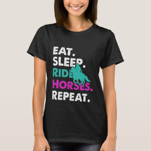 Camiseta Comer el sueño montar caballos repetir arte de pal