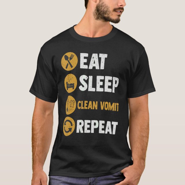 Camiseta Comer el sueño Vómito limpio conjunto de repetició (Anverso)