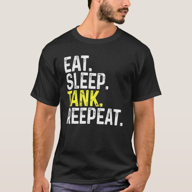 Camiseta Comer el tanque de sueño repetido juego de azar (Anverso)