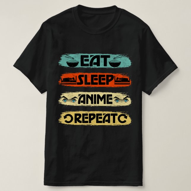 Camiseta Comer el tiempo de sueño repetir Ramen Kawaii Mang (Diseño del anverso)
