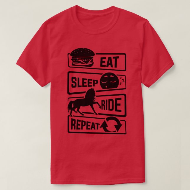 Camiseta Comer el viaje de sueño repetir el viaje de caball (Diseño del anverso)