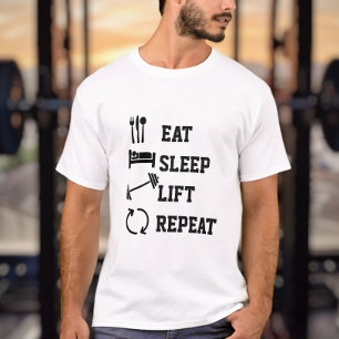 Camiseta Comer elevador de sueño repetidamente gimnasio de 