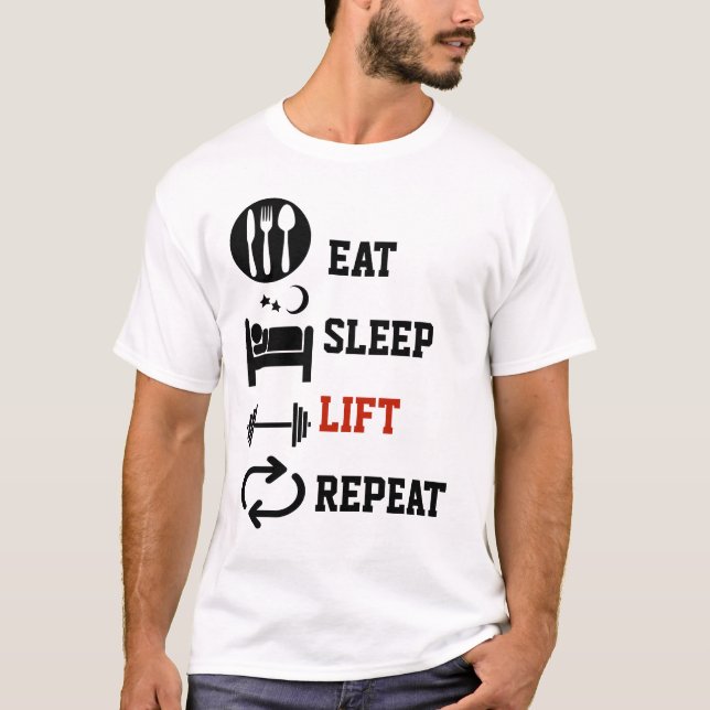 Camiseta Comer elevador de sueño repetidamente gimnasio de  (Anverso)