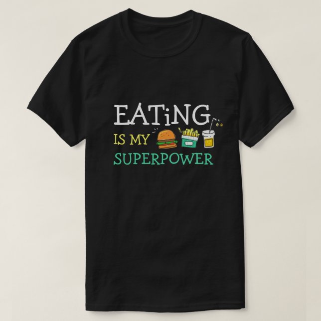 Camiseta Comer es mi superpoder de los amigos' (Diseño del anverso)