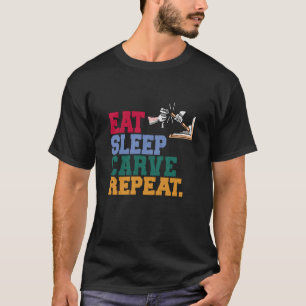 Camiseta Comer escarcha de sueño repetida Carrera de madera