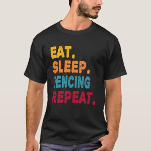 Camiseta Comer esgrima para dormir Repetir niños Hombres Mu