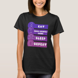 Camiseta Comer esquí de campo cruzado repetición de sueño