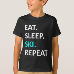 Camiseta Comer esquí para dormir Repetir humor divertido pa