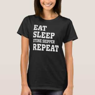 Camiseta Comer esquiador de piedra de sueño repetir sarcást