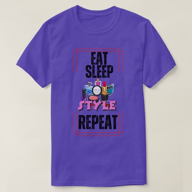 Camiseta Comer estilo de sueño repetir (Diseño del anverso)