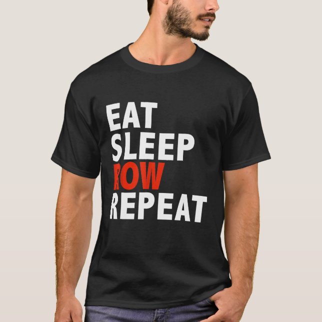 Camiseta Comer Fila de Sueño Sleep Funny Crew Rowing Athle (Anverso)