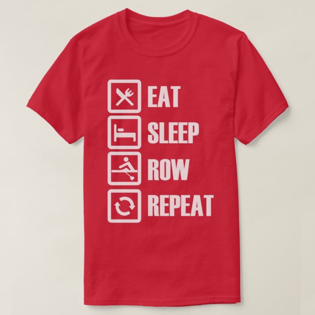 Camiseta Comer fila de suspensión Repetir 6 (Diseño del anverso)