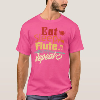 Camiseta Comer flauta de sueño repetición de regalo de músi