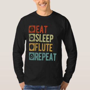 Camiseta Comer flauta para dormir Jugador de flauta diverti