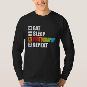 Camiseta Comer fotografía de sueño de cámara repetida tomar