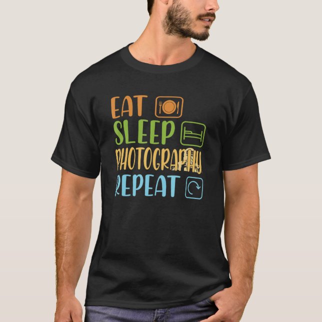 Camiseta Comer fotografía de sueño repite retro vintage (Anverso)
