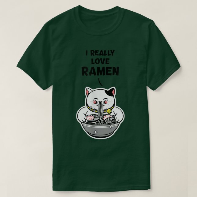 Camiseta Comer gatos de Cute Ramen Lover  (Diseño del anverso)