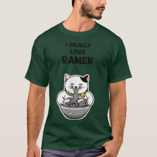 Camiseta Comer gatos de Cute Ramen Lover 