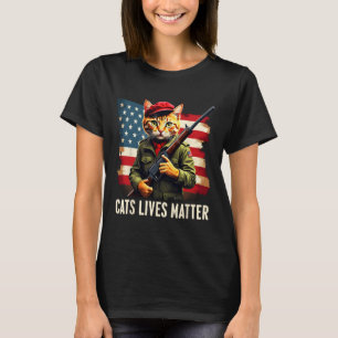Camiseta Comer gatos y su problema es gracioso, Donald Trum