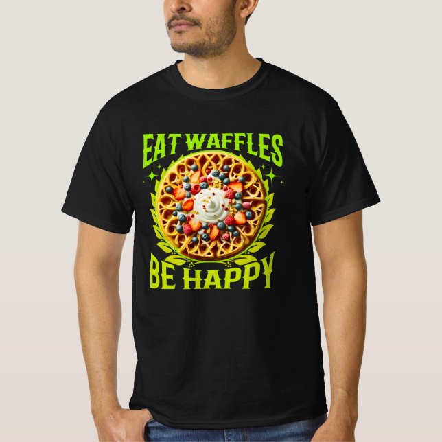 Camiseta comer gofres felices (Anverso)