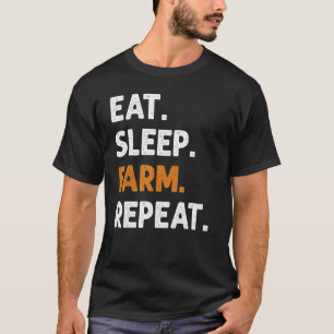 Camiseta Comer Granja de Sueño Repita Granjero Agrícola