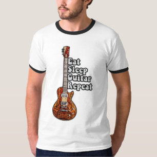 Camiseta Comer guitarra del sueño repetido.