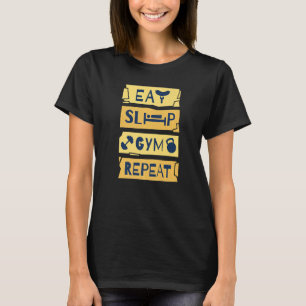 Camiseta Comer Gym Sleep Repetir Premium