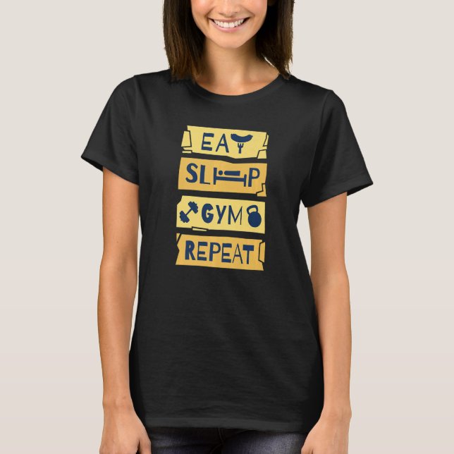 Camiseta Comer Gym Sleep Repetir Premium (Anverso)