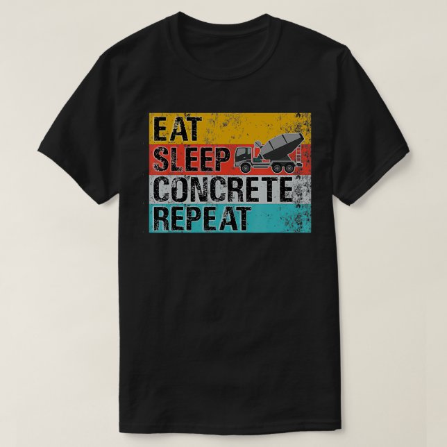 Camiseta Comer hormigón de sueño repetidamente gracioso Cam (Diseño del anverso)