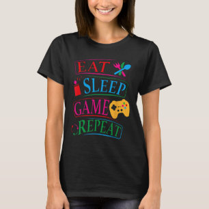Camiseta Comer juego de sueño Repetir Cita divertida de jug