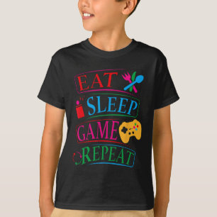 Camiseta Comer juego de sueño Repetir Cita divertida de jug