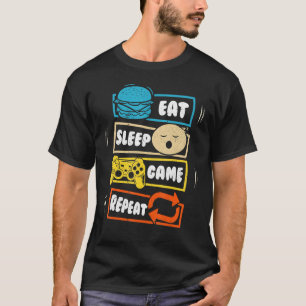 Camiseta Comer Juego de Sueño Repetir Juego Temático Parte 